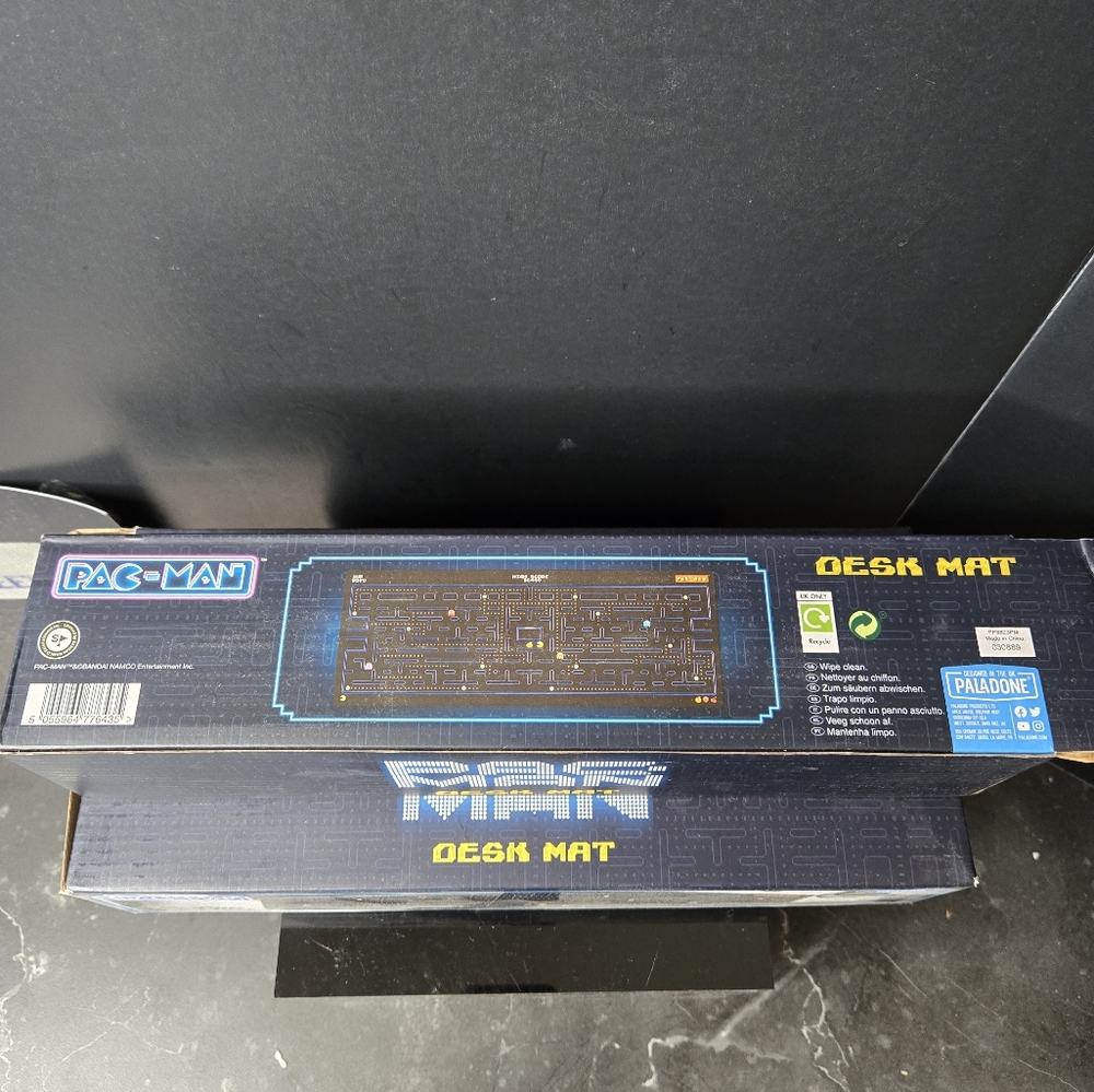 Pac-Man Grid Gaming Desk Mat Keyboard Mouse Pad 31” x 11" Official Bandai Namco